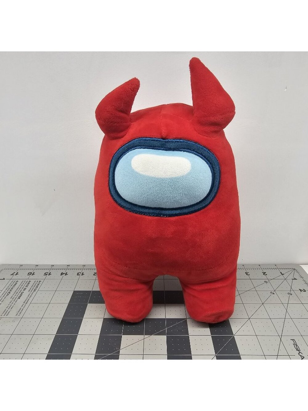 Toikido Among Us Red Plush Toy 12" Soft Stuffed Animal with Horns Gaming Collect